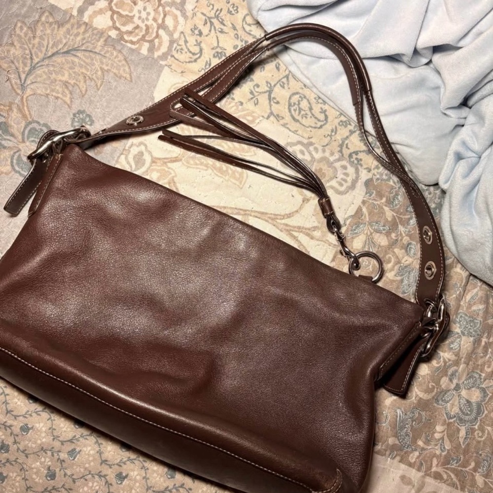 Coach Dark Brown Leather Shoulder Bag
